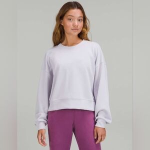 Lululemon Faint Lavender Perfectly Oversized Cropped Crew Softstreme Sz 6